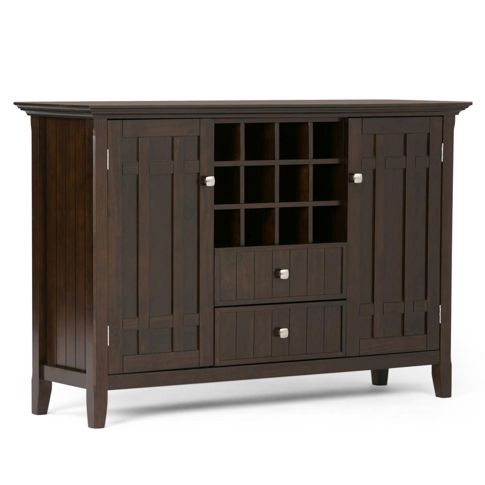 Simpli Home Bedford Solid Wood 54 In Wide Rustic Sideboard Buffet