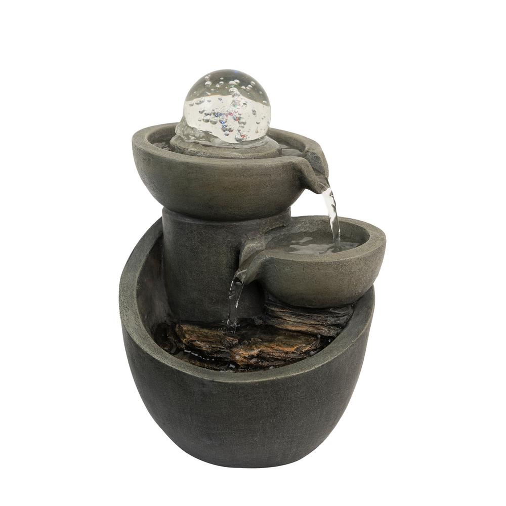 Pure Garden 8.5 in. 3Tier Indoor Cascading Waterfall Tabletop Water