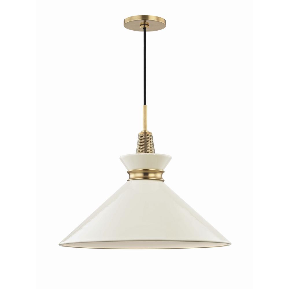 Kiki 1 Light 18 In W Aged Br Pendant With Cream Shade Kiki 1 Light 18 In W Aged Br Pendant With Cream Shade