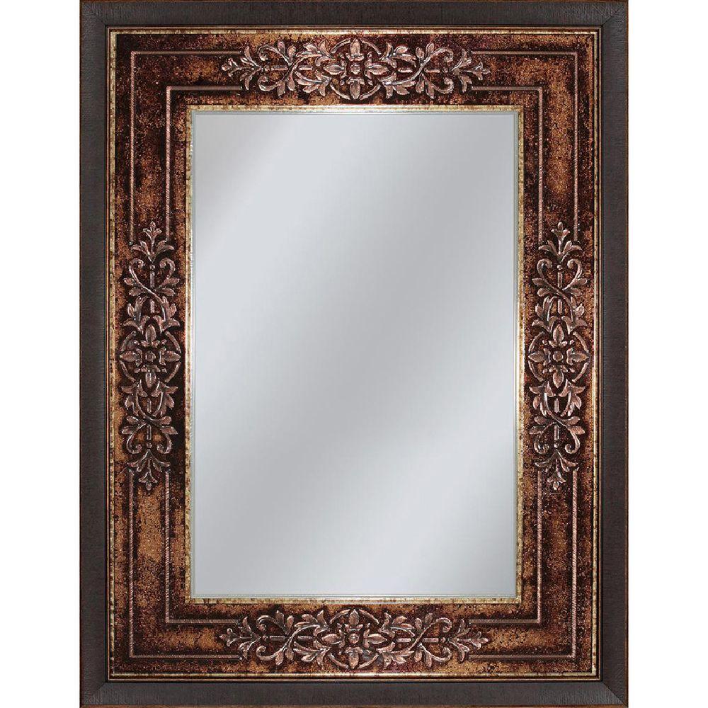 Cherry Framed Deco Mirror Bathroom Mirrors Bath The Home Depot Mirror In Bronze Cherry