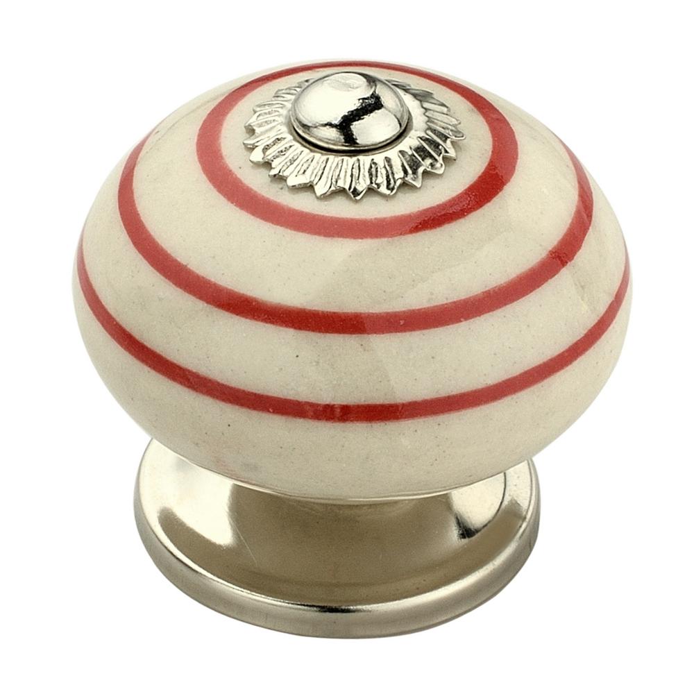 Mascot Hardware Ringed 1 3 5 In 41 Mm Red And Cream Cabinet