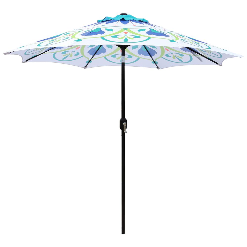 green and white umbrella