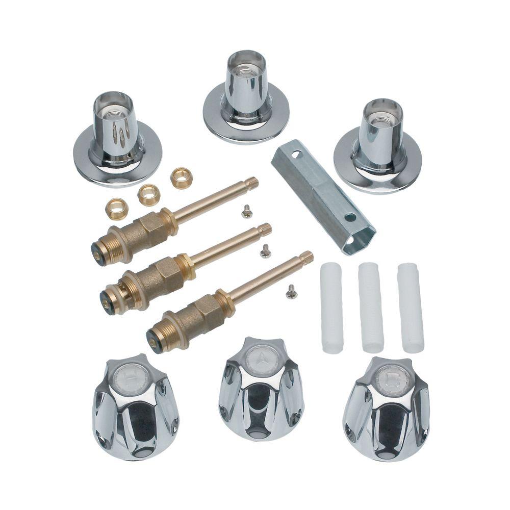 3-Handle Trim Kit for Price Pfister Verve Faucets in Chrome (Valve Not Included)