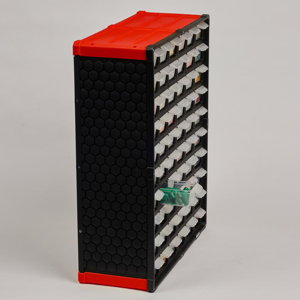 Tafco Product 60 Compartment Small Parts Organizer Red Dsor60trd