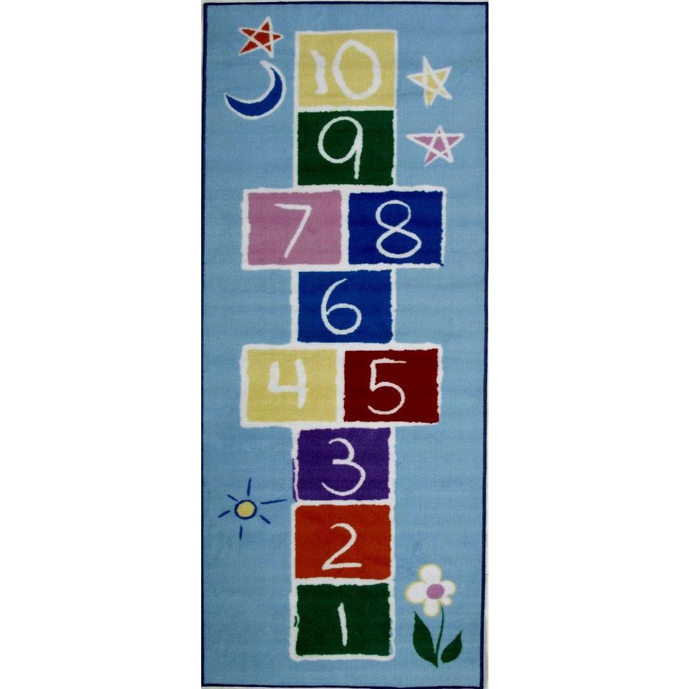 HIGHTAO Hop /& Count Hopscotch Rug Soft Carpet Children Floor Playing Crawling Game Rectangle Mat Home Decortion Floor Rug Great for 3 5 26 x 78 6 and 7 Year Olds 4
