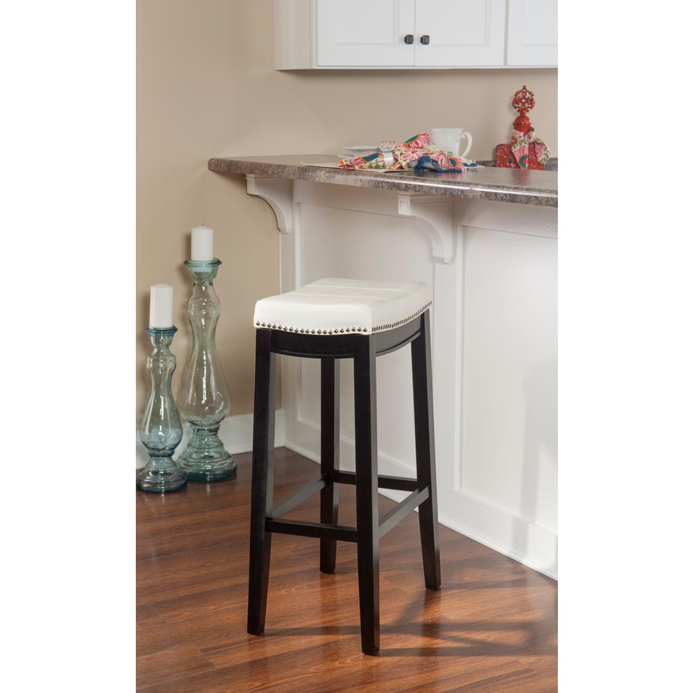 Linon Claridge Patches Backless 32 In White Cushioned Bar Stool Linon Claridge Patches Backless 32 In White Cushioned Bar Stool Design