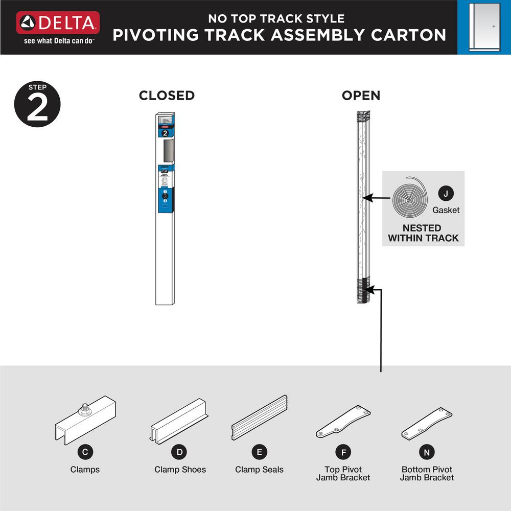 Delta 27 In To 36 In Semi Frameless Contemporary Pivot Shower