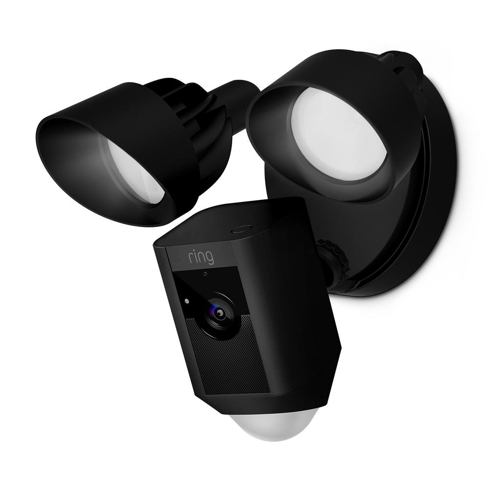 Ring Outdoor WiFi Cam with Motion Activated Floodlight, Black