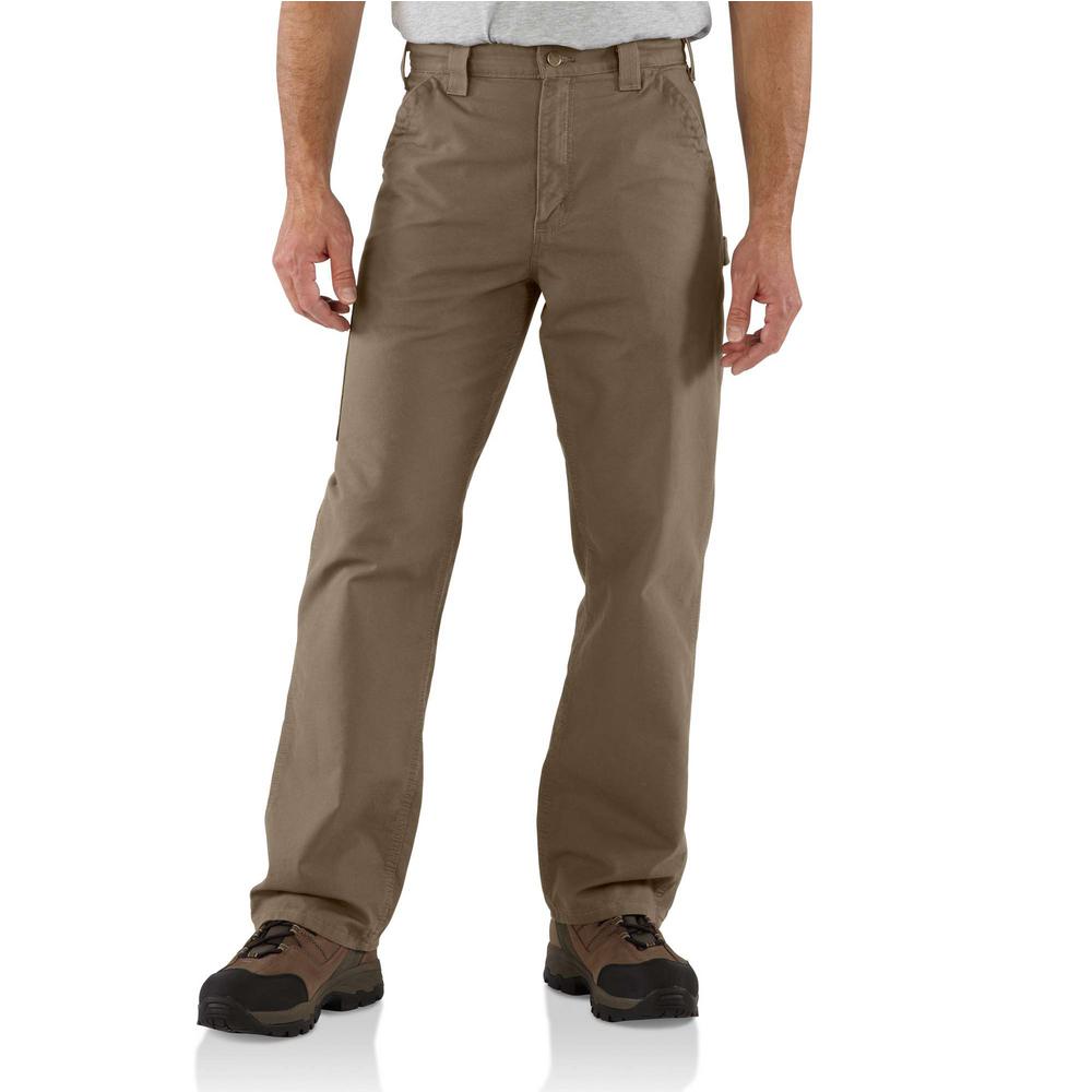 Carhartt Men's 42 in. x 30 in. Light Brown Cotton Canvas Work Dungaree ...