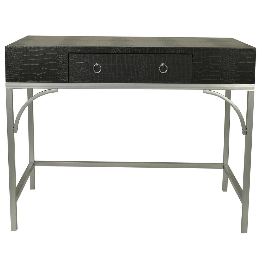 Decor Therapy Home Office Furniture The Depot Dundee Black Writing Console Desk