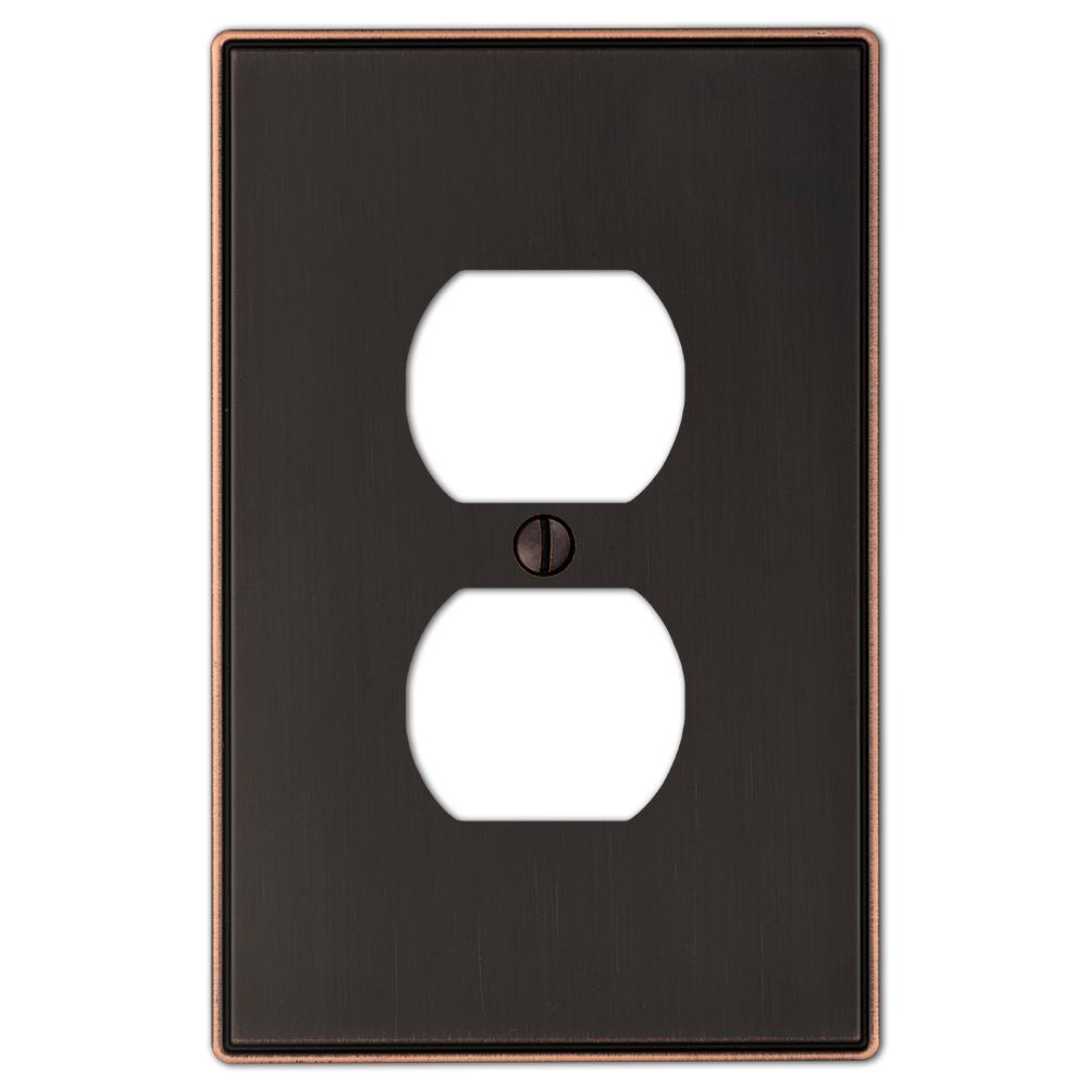 Hampton Bay Ansley Cast 1 Duplex Wall Plate OilRubbed Bronze70DDBHB The Home Depot