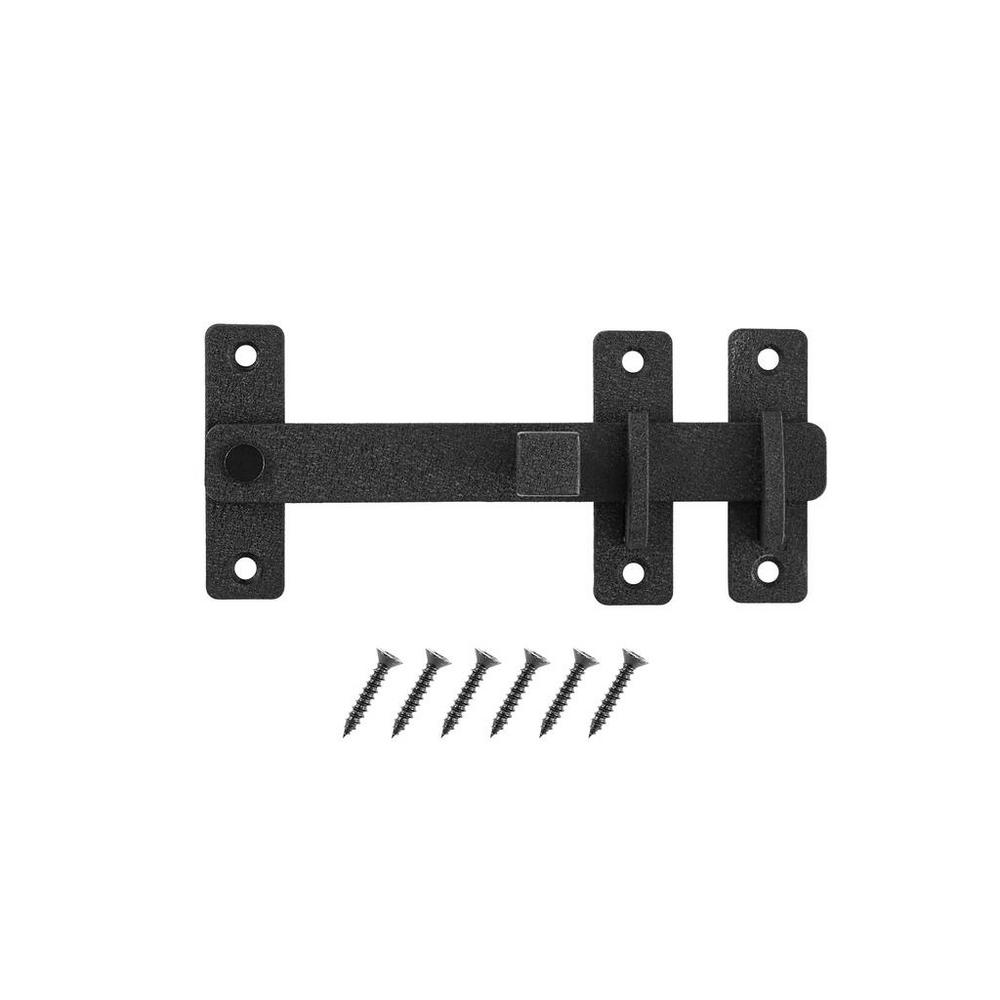 Everbilt 8 in. Black Drop Bar Latch with Rust Defender60230 The Home