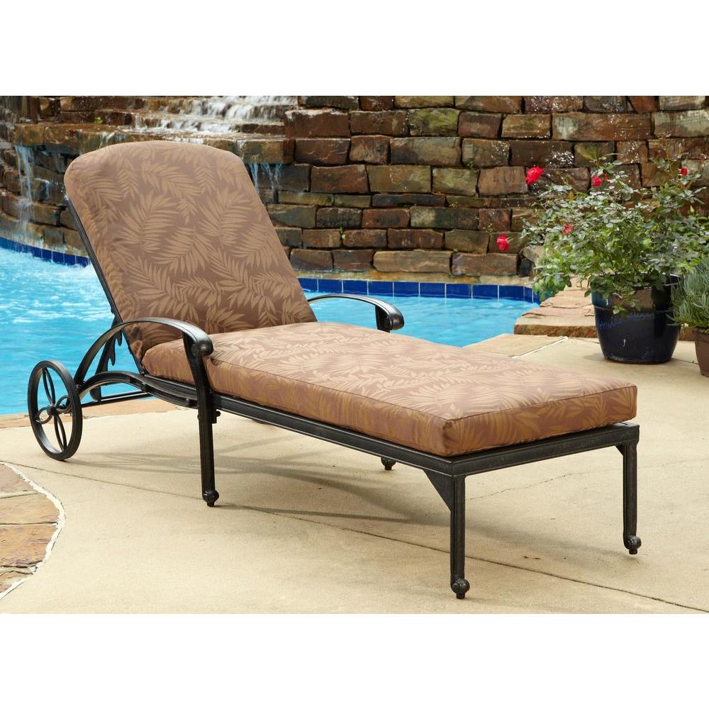 Homestyles Floral Blossom Patio Chaise Lounge With Burnt Sierra