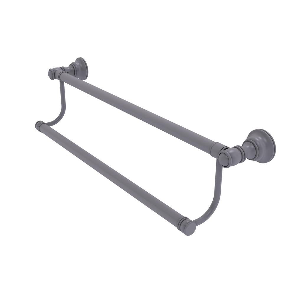 Allied Brass RD-72//18-GYM Retro Dot Collection 18 Inch Double Towel Bar Matte Gray