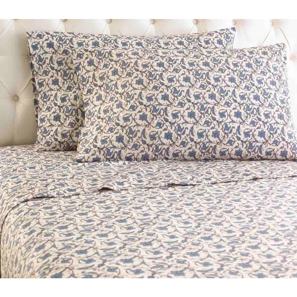 Micro Flannel 4Piece Jacobean Queen Polyester Sheet SetMFNSSQNJCB