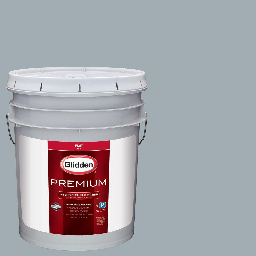 Glidden Premium 5 Gal Hdgcn33 Winter Sky Grey Flat Interior Paint Glidden Premium 5 Gal Hdgcn33 Winter Sky Grey Flat Interior Paint With Primer