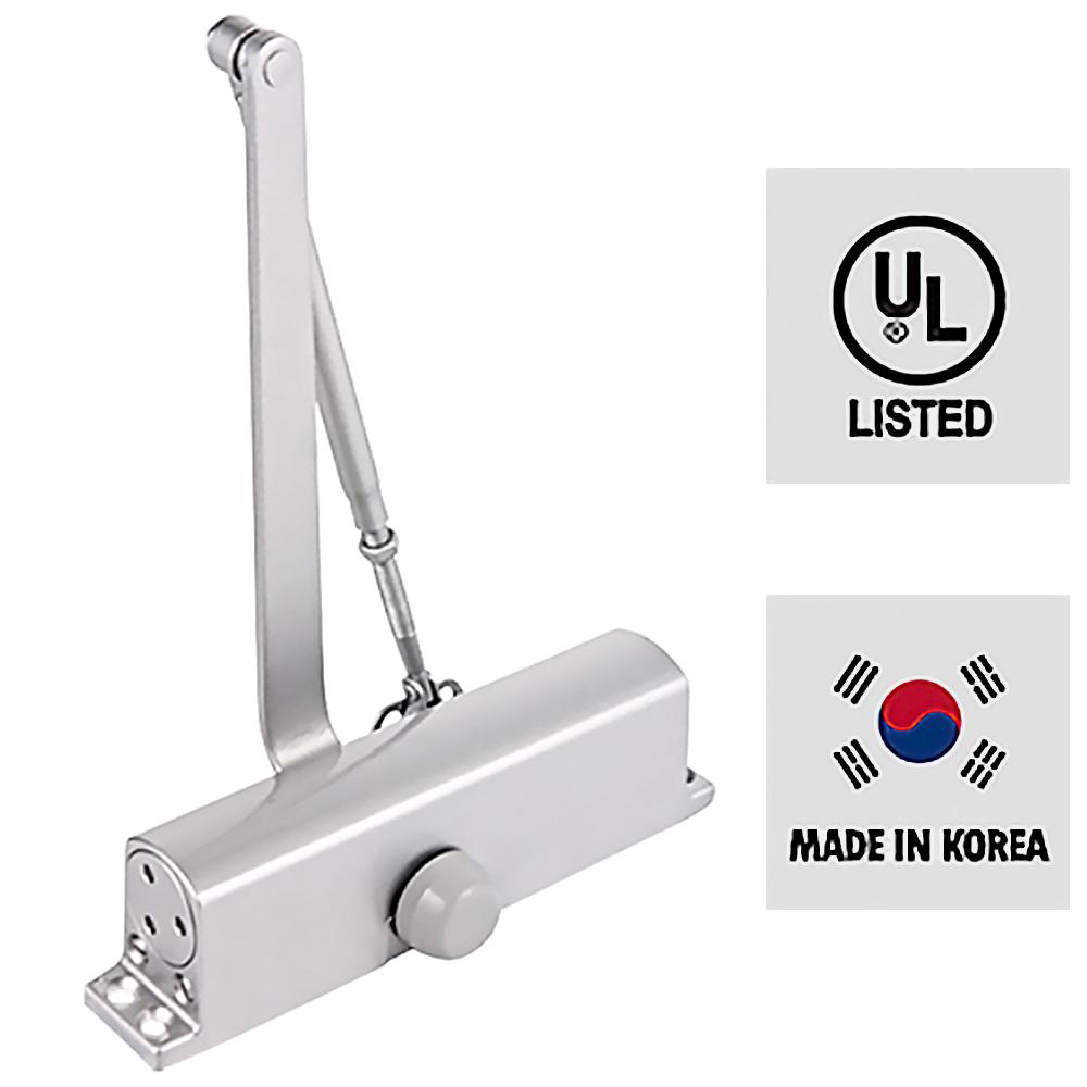 Premier Lock Aluminum Commercial Door Closer with Adjustable 3 Valve