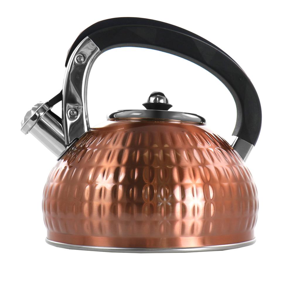 MegaChef 3L Stovetop Whistling Kettle - Copper