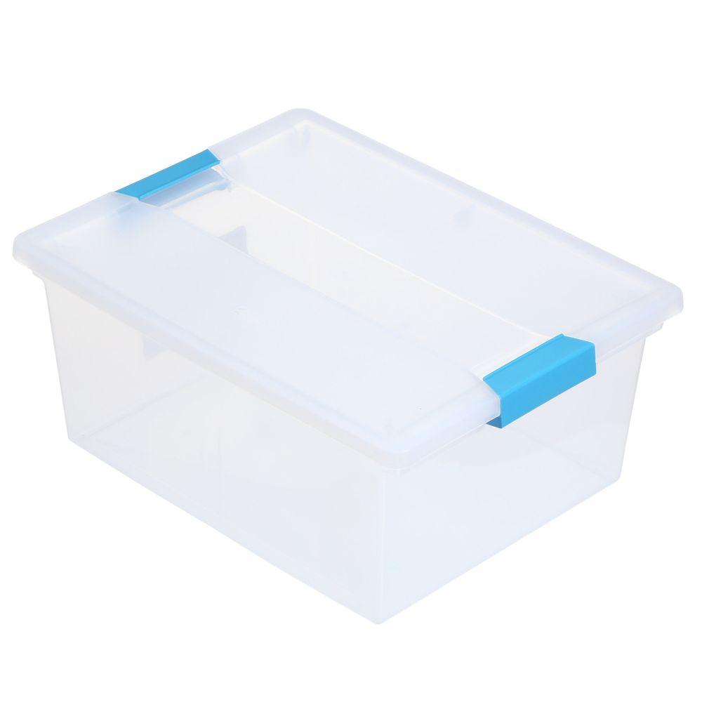 sterilite deep clip box clear with latches