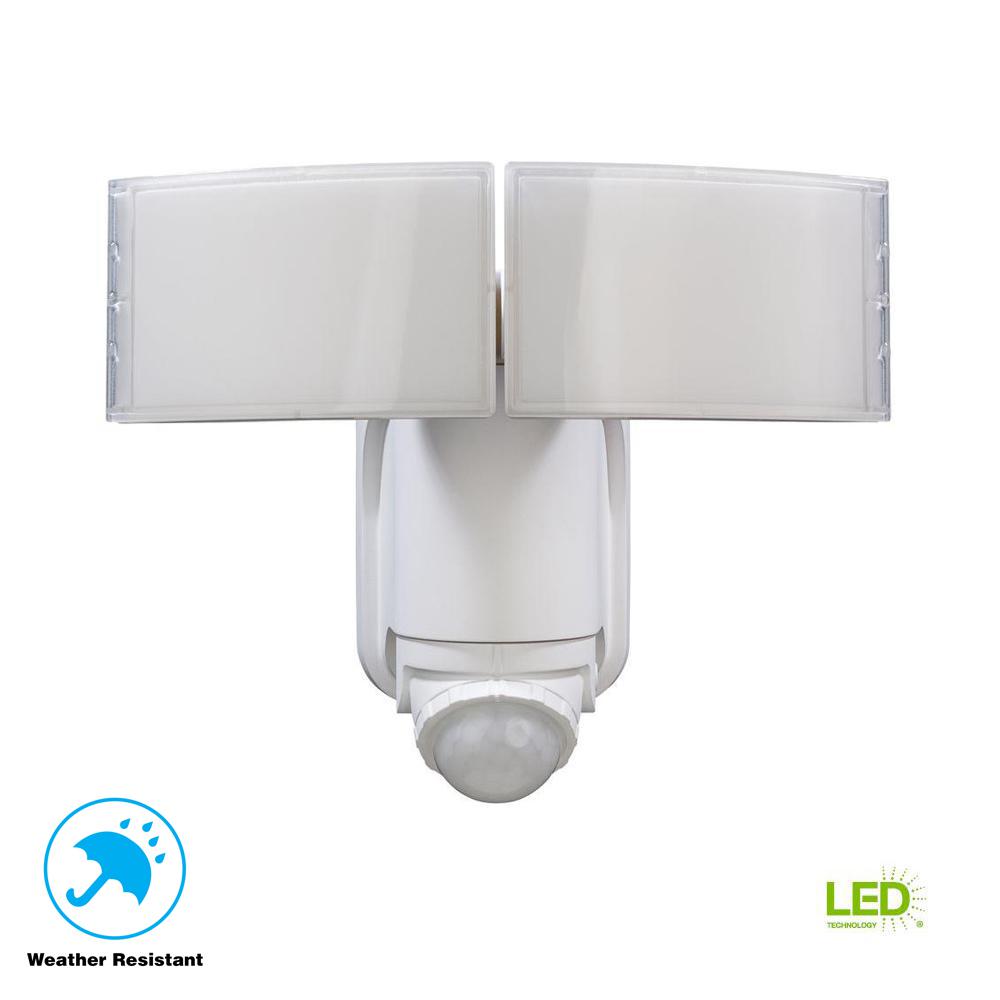 180° White Solar Powered Motion LED Security Light with Battery Backup