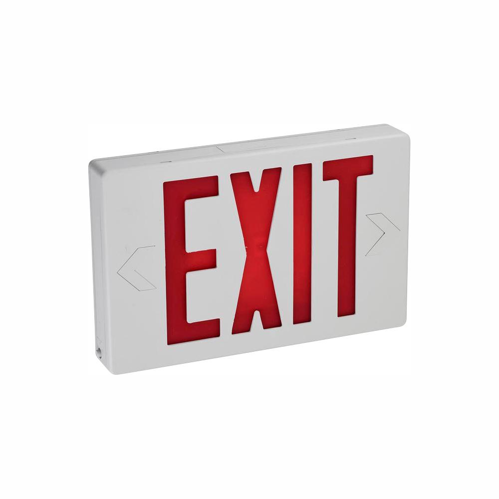 ETi 11 in. White and Red Integrated LED Exit Emergency Sign-55301101 ...