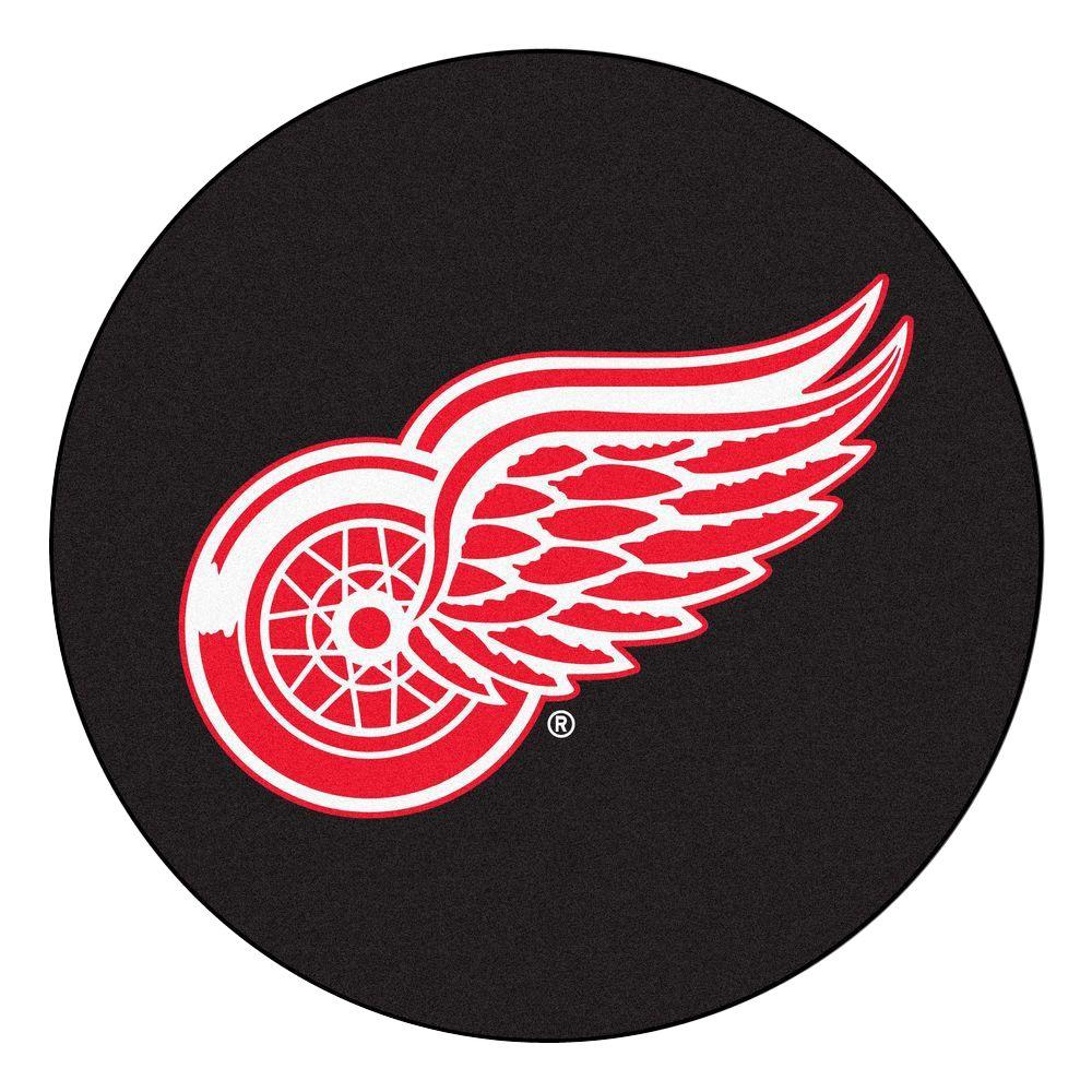 Fanmats Detroit Red Wings Black 2 Ft X Round Area Rug 10271 Fanmats Detroit Red Wings Black 2 Ft X Round Area Rug