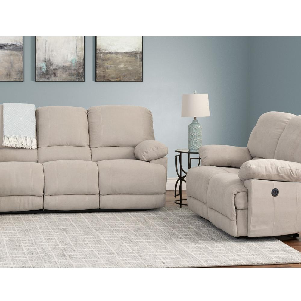 Corliving Lea 2 Piece Beige Chenille Fabric Recliner