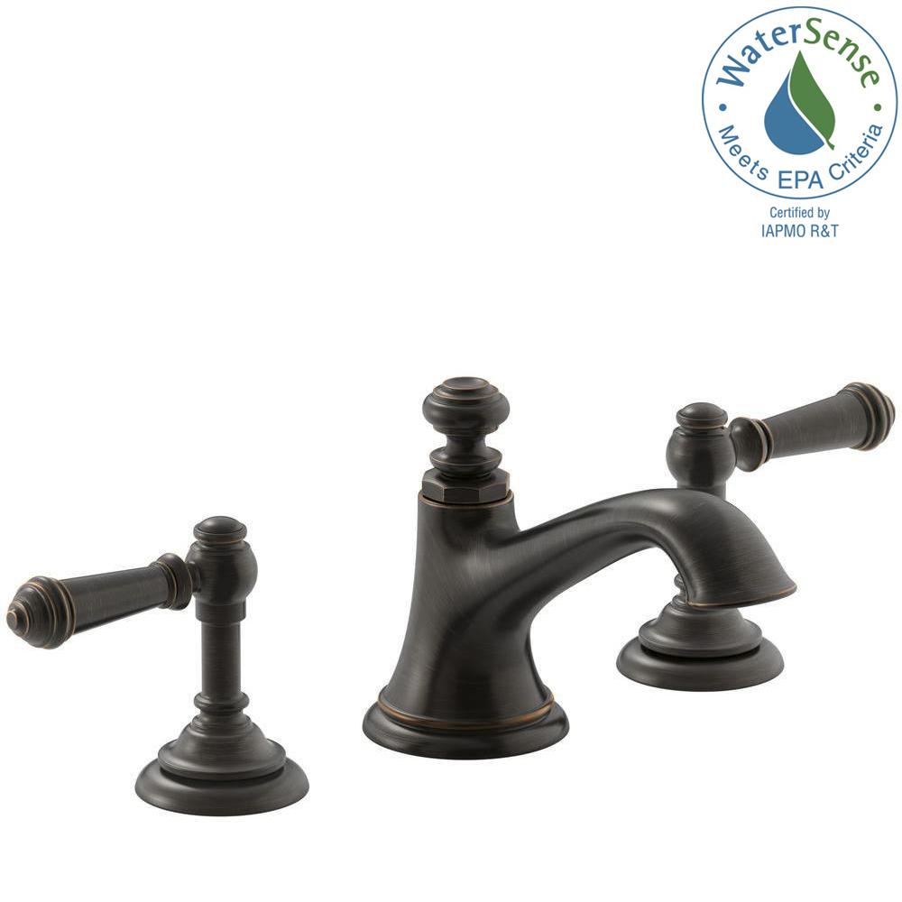 Kohler Artifacts 8 In Widespread 2 Handle Bell Design Bathroom Faucet Oil Rubbed Bronze With Lever Handles Kohler Artifacts 8 In Widespread 2 Handle Bell Design Bathroom Faucet Oil Rubbed Bronze With Lever Handles