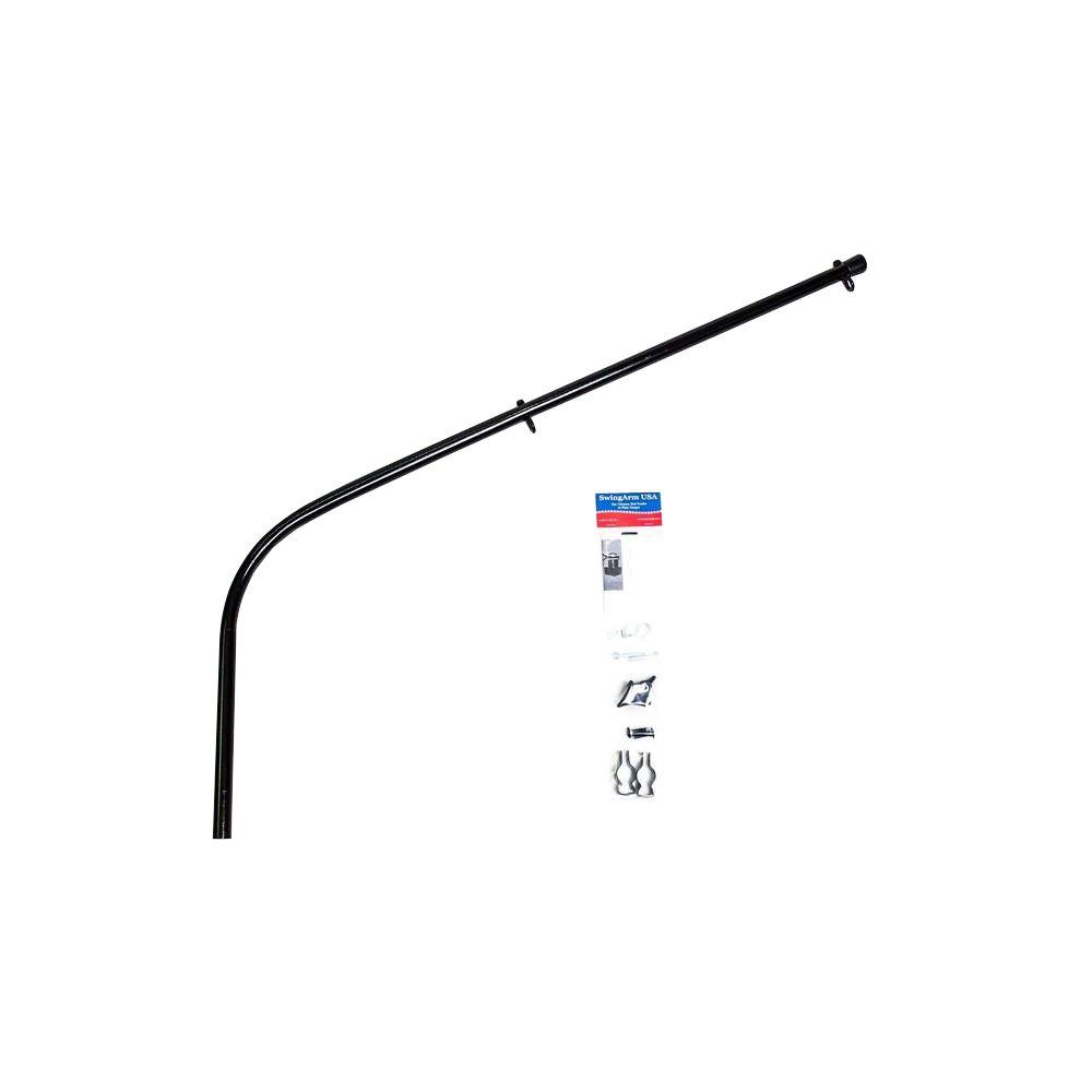 Standard Mount Double Hook Black Swinging Bird Feeder and Plant Hanger