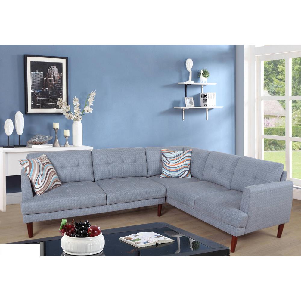 Star Home Living Gray Flint Plaid Sectional Sofa Set (2Piece) SH5003A