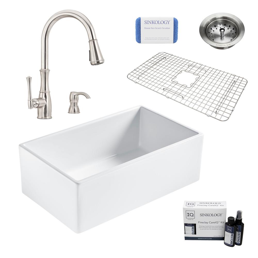 Sinkology Bradstreet Ii All In One Farmhouse Fireclay 30 In