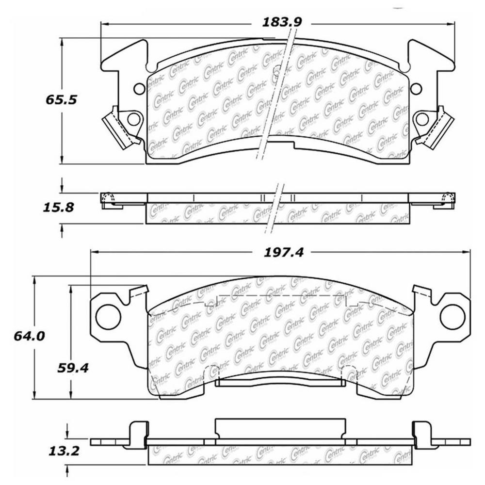 Centric Parts 300.06800 Semi Metallic Brake Pad with Shim R1Concepts