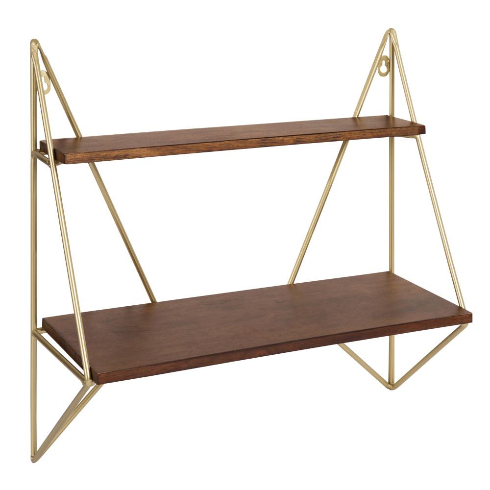 Gold Floating Wall Mounted Shelves Shelving The Home Depot Gold Wood Decorative Wall