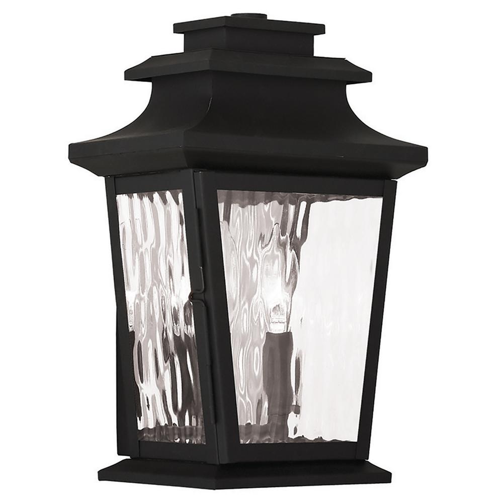 Livex Lighting Outdoor Wall Mounted Hathaway 2 Light Black Outdoor Wall Mount Lantern