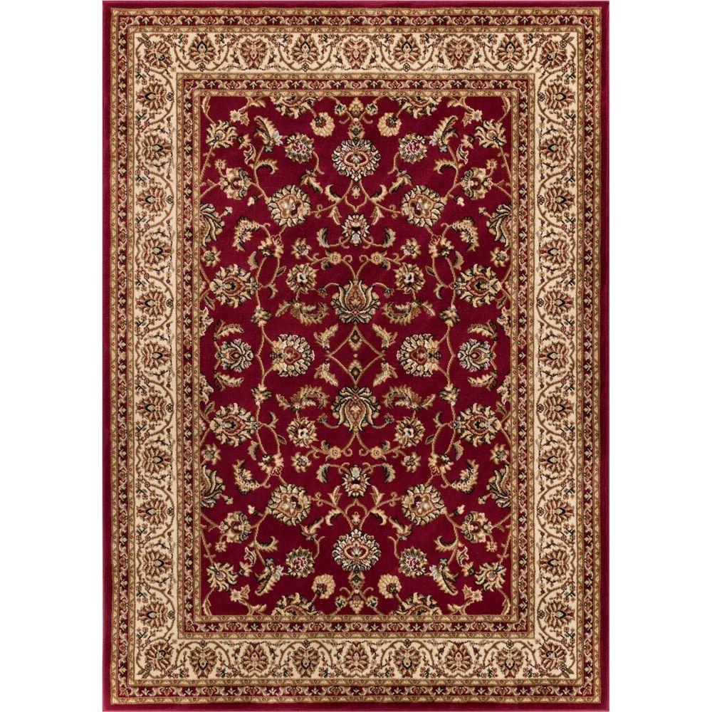 Well Woven Barclay Sarouk Red 7 Ft. X 10 Ft. Traditional Floral Area 