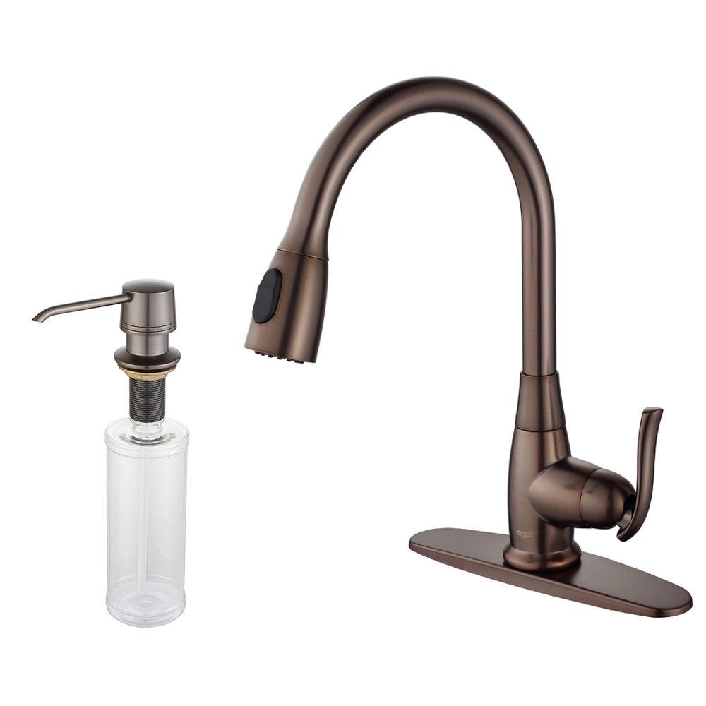 B /& K 229-027 Single-Handle PullDown Sprayer Kitchen Faucet in Oil Rubbed Bronze