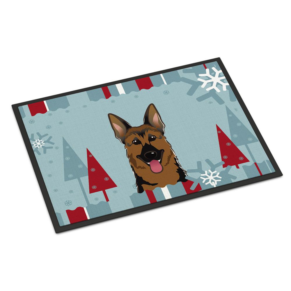 Caroline S Treasures 18 In X 27 In Indoor Outdoor Winter Holiday German Shepherd Door Mat