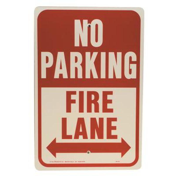 Hy Ko 12 In X 18 In Aluminum No Parking Fire Lane Sign Hw 26 The Home Depot
