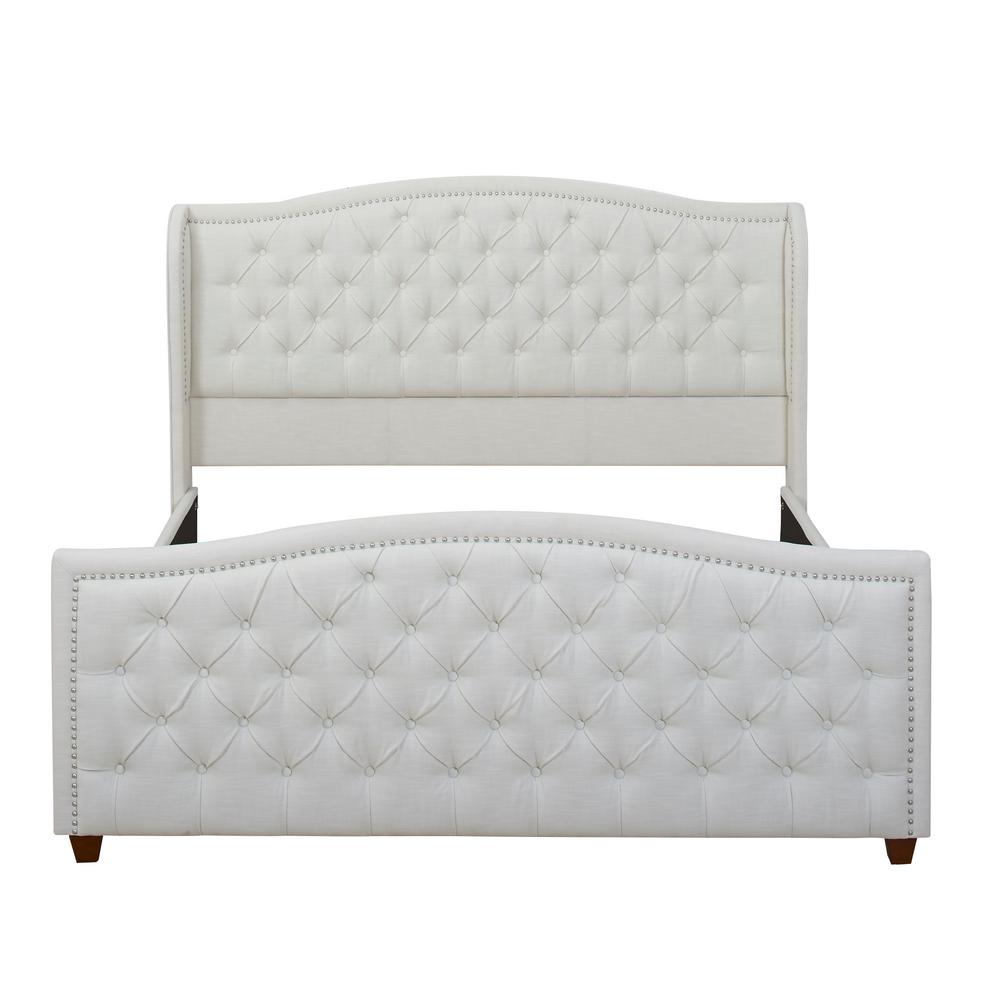 Jennifer Taylor Marcella Antique White King Upholstered Bed-52130-4-879 ...