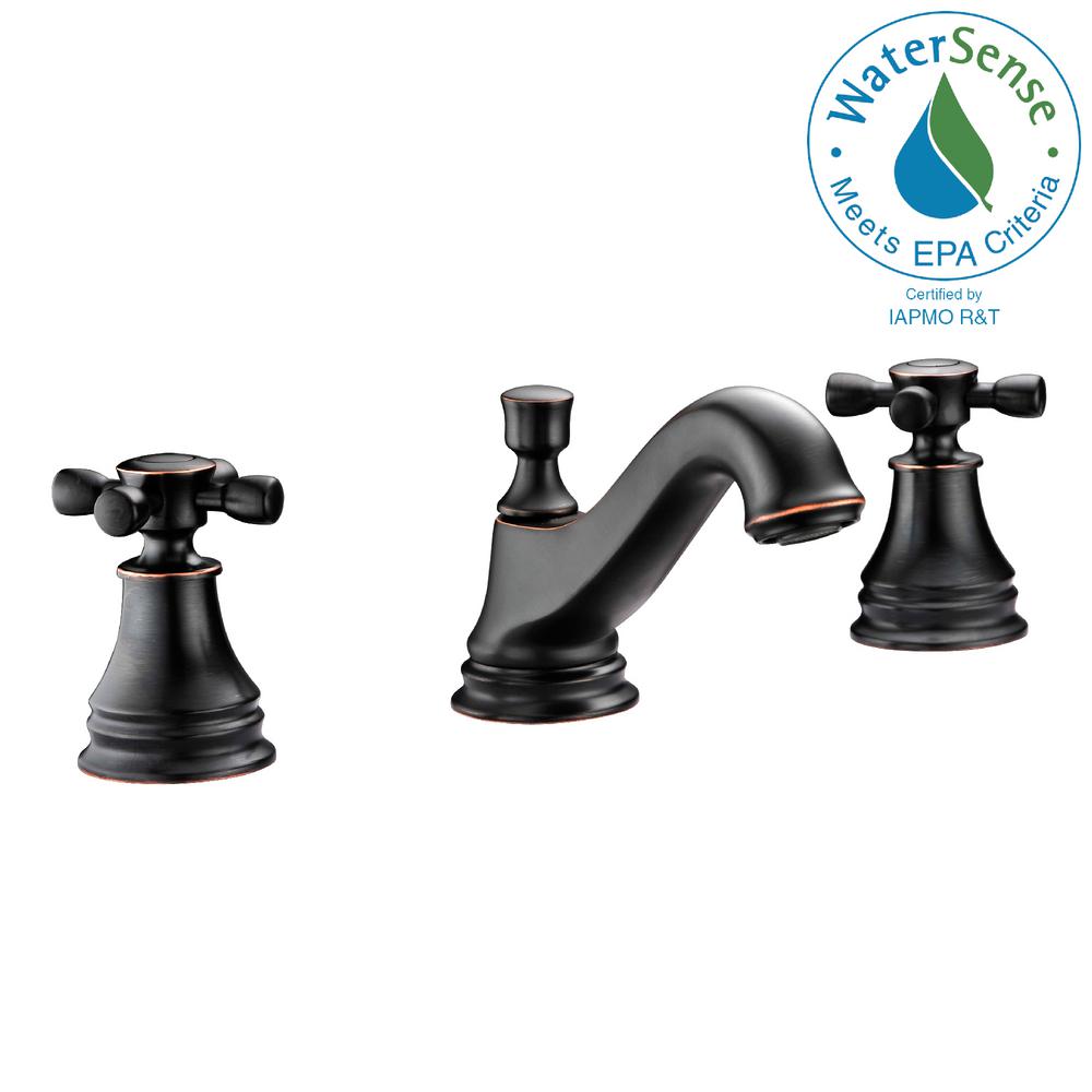 GROHE Seabury 8 in. Widespread 2Handle LowArc Bathroom Faucet in Oil Rubbed Bronze Less