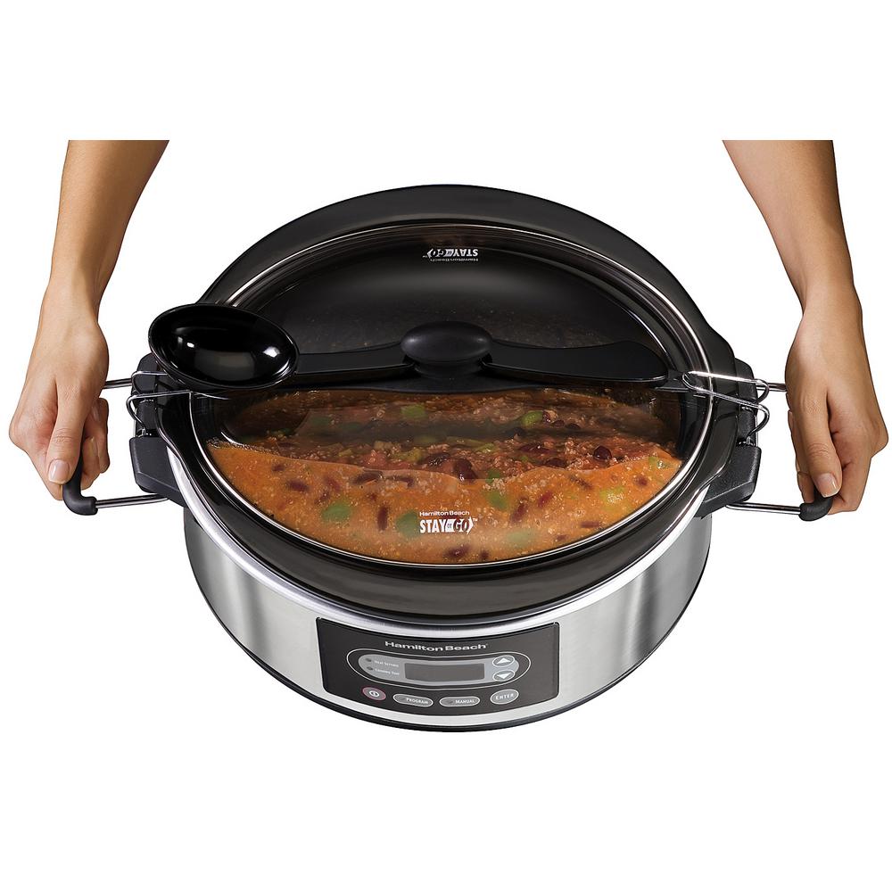 Hamilton Beach Stay or Go 5 Qt. Stainless Steel Slow Cooker with