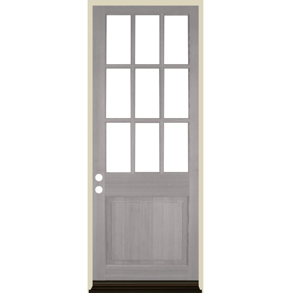 Krosswood Doors 36 in. x 96 in. 9Lite with Beveled Glass Right Hand