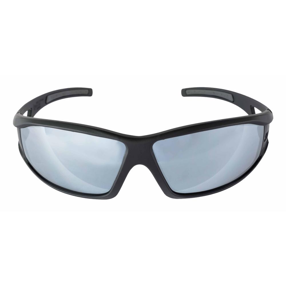 3M Safety Eyewear Glasses Black Frame with Gray Accent Silver Mirror