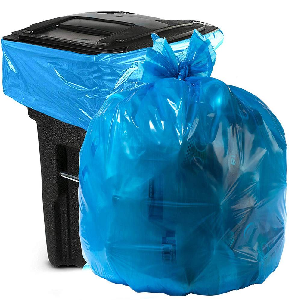 Aluf Plastics 65 Gal. Blue Trash Bags 50 in. x 58 in. (Pack of 50) 2