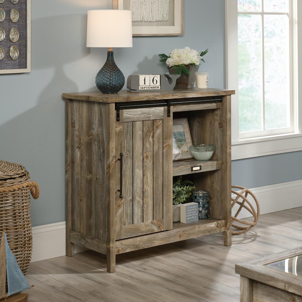 Sauder Granite Trace Rustic Cedar Sliding Door Storage Cabinet