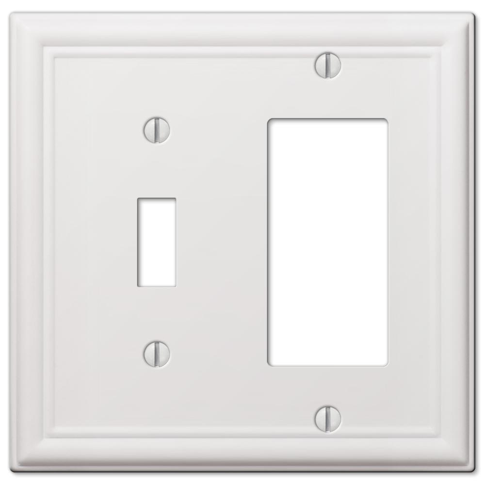 Hampton Bay Ascher 1-Toggle and 1-Decora Wall Plate, White-149TRW - The Home Depot