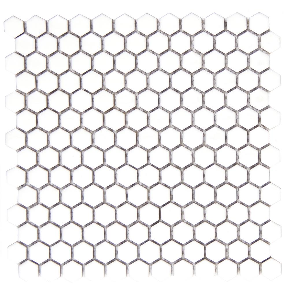 Emser Confetti White 11.81 in. x 11.81 in. x 8mm Porcelain Mesh-Mounted
