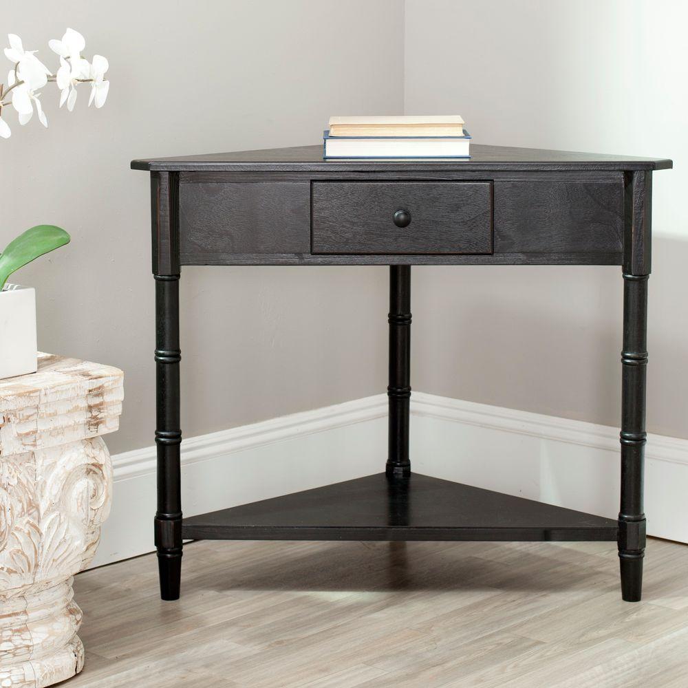 Safavieh Gomez Distressed Black Storage Console Table