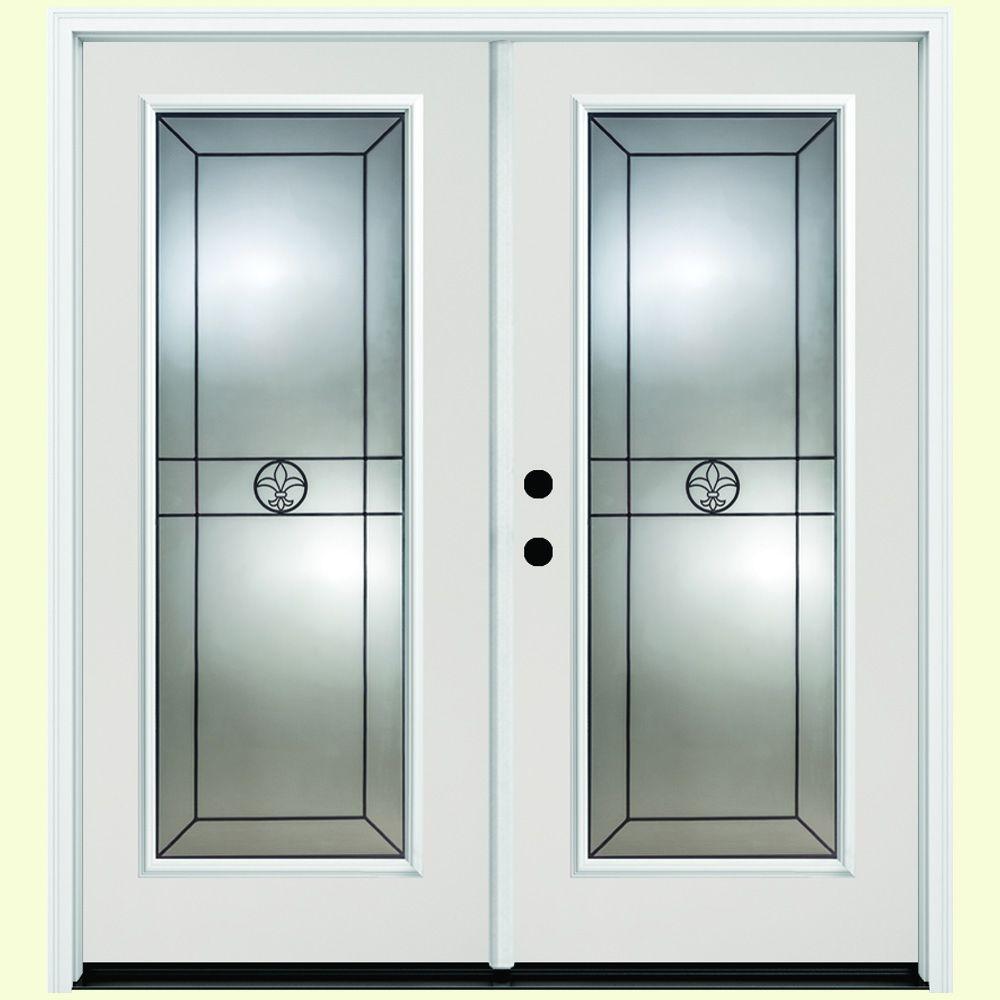 64 X 80 French Patio Door Doors Exterior The 64 In X 80 Orleans White Primer Prehung Primed Right Hand Inswing
