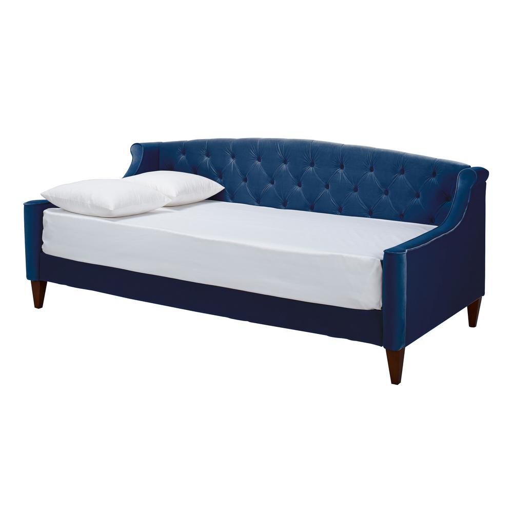 Jennifer Taylor Lucy Navy Blue Sofa Bed 65000 859 The Home Depot Jennifer Taylor Lucy Navy Blue Sofa Bed